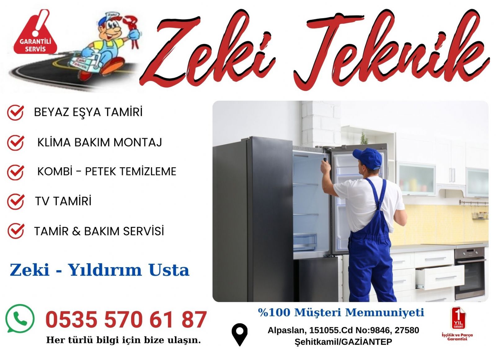 Şehitkamil Buzdolabı Servisi 